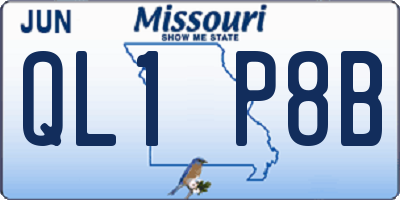 MO license plate QL1P8B
