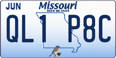 MO license plate QL1P8C