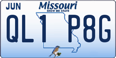 MO license plate QL1P8G