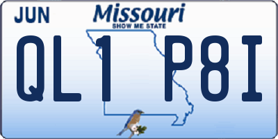 MO license plate QL1P8I