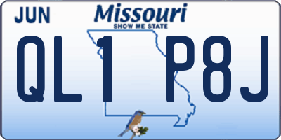 MO license plate QL1P8J