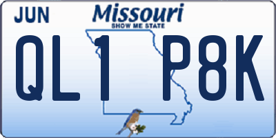 MO license plate QL1P8K
