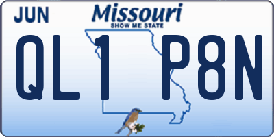 MO license plate QL1P8N