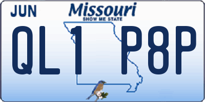 MO license plate QL1P8P