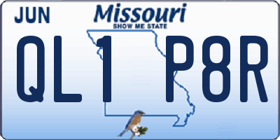 MO license plate QL1P8R