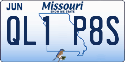 MO license plate QL1P8S