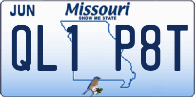 MO license plate QL1P8T