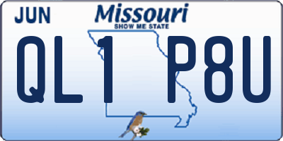 MO license plate QL1P8U