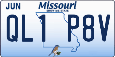 MO license plate QL1P8V