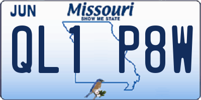 MO license plate QL1P8W