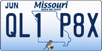 MO license plate QL1P8X