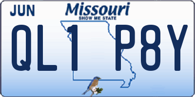 MO license plate QL1P8Y