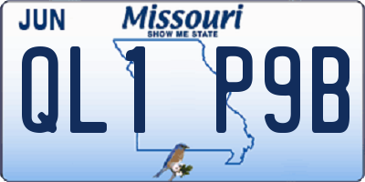 MO license plate QL1P9B