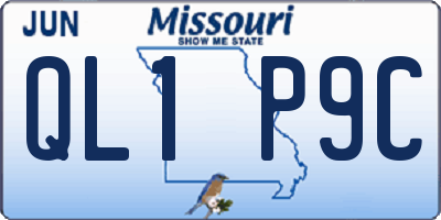 MO license plate QL1P9C