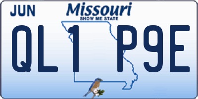 MO license plate QL1P9E