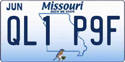 MO license plate QL1P9F