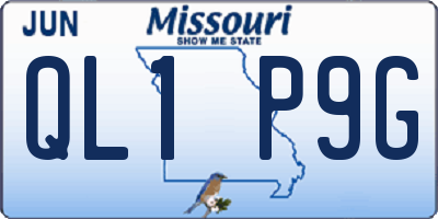 MO license plate QL1P9G