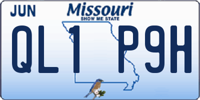 MO license plate QL1P9H