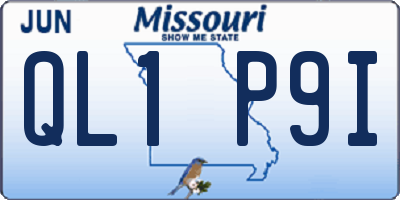 MO license plate QL1P9I