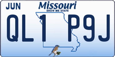 MO license plate QL1P9J
