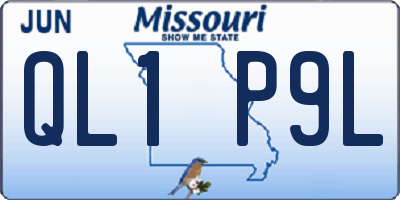 MO license plate QL1P9L