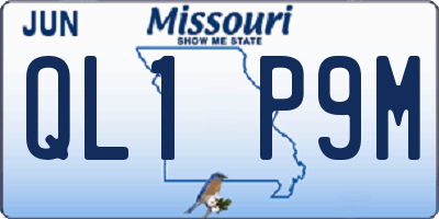 MO license plate QL1P9M