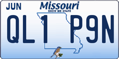 MO license plate QL1P9N