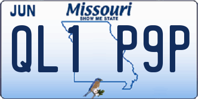 MO license plate QL1P9P