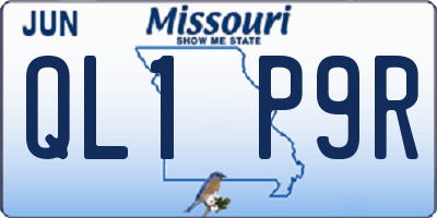 MO license plate QL1P9R