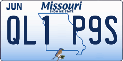 MO license plate QL1P9S