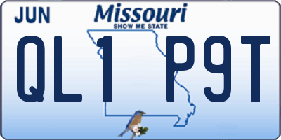 MO license plate QL1P9T