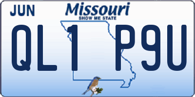 MO license plate QL1P9U