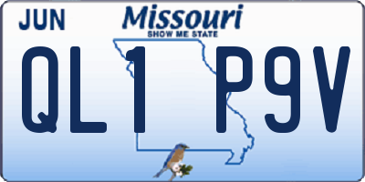 MO license plate QL1P9V