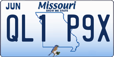 MO license plate QL1P9X