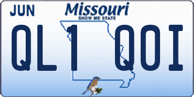 MO license plate QL1Q0I