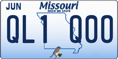 MO license plate QL1Q0O