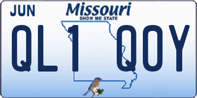 MO license plate QL1Q0Y