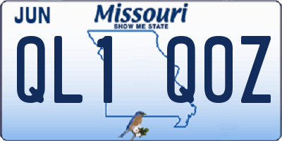 MO license plate QL1Q0Z