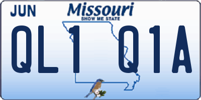 MO license plate QL1Q1A