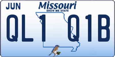 MO license plate QL1Q1B
