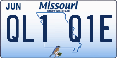 MO license plate QL1Q1E