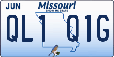 MO license plate QL1Q1G