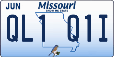 MO license plate QL1Q1I