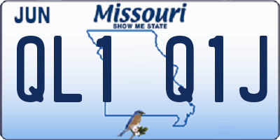 MO license plate QL1Q1J