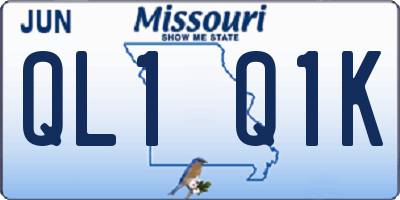 MO license plate QL1Q1K