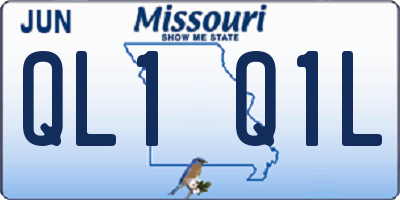 MO license plate QL1Q1L