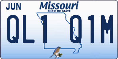 MO license plate QL1Q1M