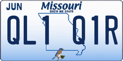 MO license plate QL1Q1R