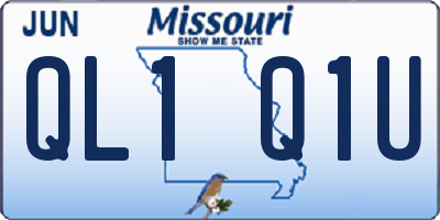 MO license plate QL1Q1U