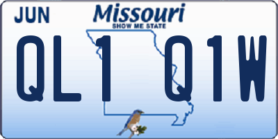 MO license plate QL1Q1W